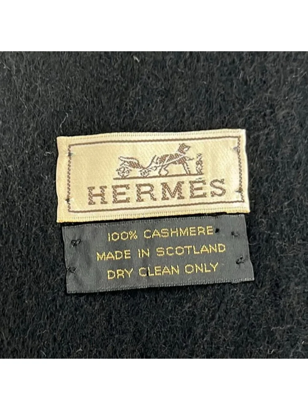 Hermes Scarf Black Cashmere